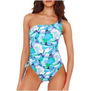 MELISSA ODABASH Bodrum Pastel Bloom Wireless‎ one shoulder one-piece swimsuit 10